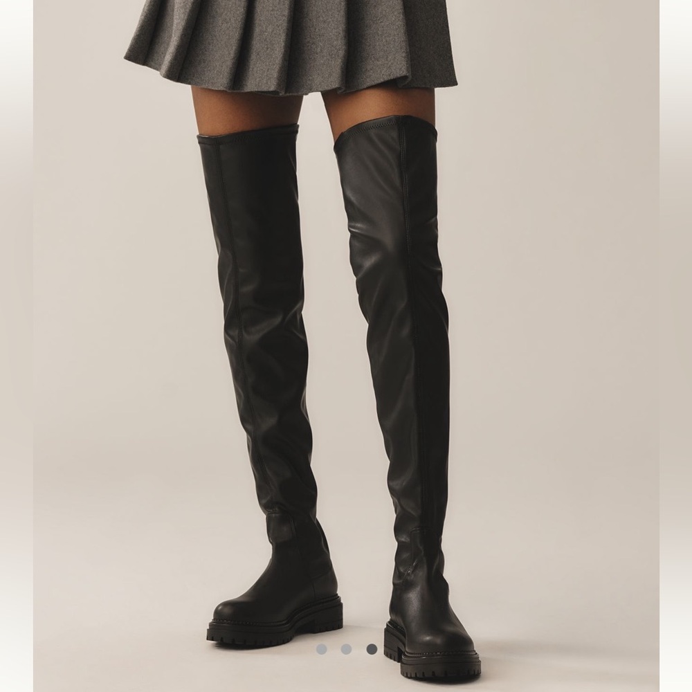 Anthropologie Pilcro Over-the-Knee Combat Boots NWOT Black US - 7.5